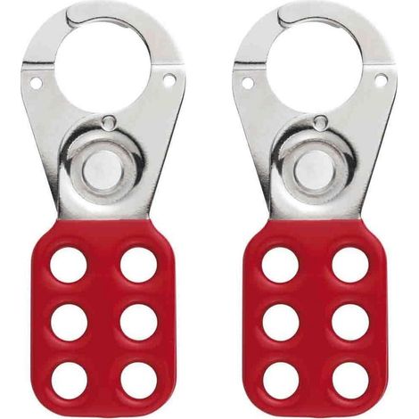 2er Set Verriegelungs-Haspen für Lockout Tag Out, 25mm Öffnung, Rot