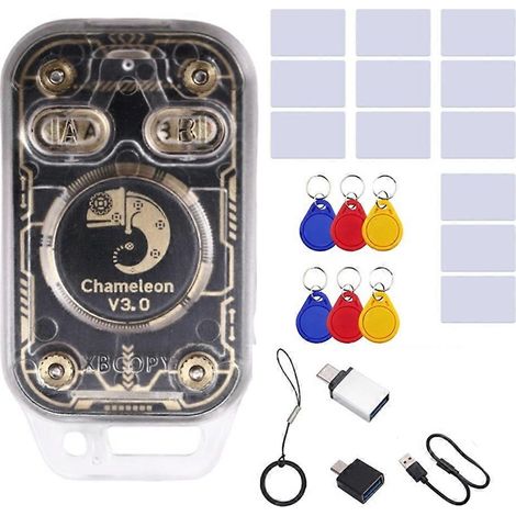 Émulateur de lecteur de puces RFID Chameleon V3.0 125K 13,56M Copieur d'étiquettes IC d'identification + Porte-clés 6XUID + Carte 6XUID + Carte 6XCUID (1/5)