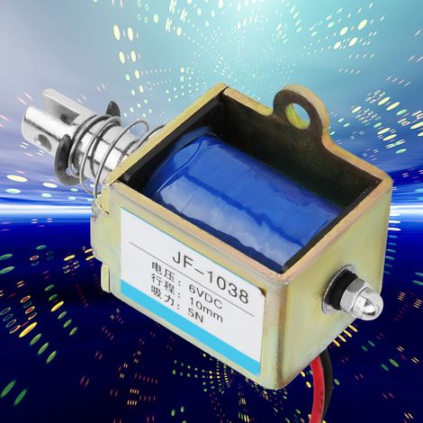 Électroaimant JF-1038 5N 6V CC, type push-pull, solénoïde, course de 10 mm (1/5)