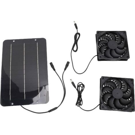 Ventilateur D Extraction Solaire - Double Unité - 3200 Tr/Min - Pour Toit Garage Jardin - 2 Pièces (1/4)