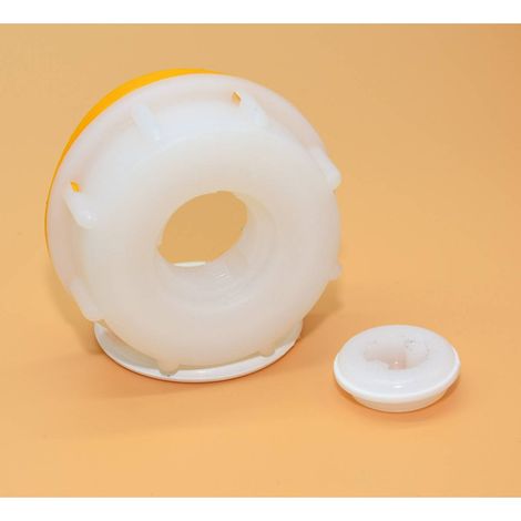 Bouchon femelle S60x6 ( din61) avec taraudage 3/4 pouce et bague d'inviolabilité (1/5)