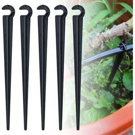 100 Pcs Support Tuyau Arrosage en PE Piquet de Fixation au Sol Porte Tuyau Arrosage de Φ de 7mm Accroche Tuyau Arrosage Piquet Goutte à Goutte Crochet pour Tuyau Arrosage Irrigation Jardin
