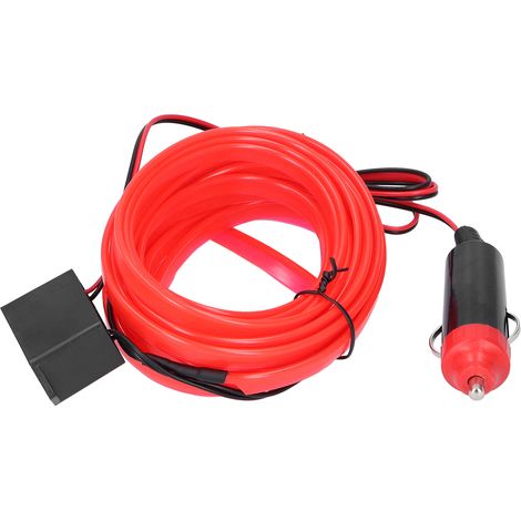 Ruban LED Auto 5m/16,4ft Éclairage Intérieur Voiture Ambiance Lumineux Alimentation Allume-Cigare DC 12V Rouge (1/5)