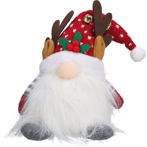 Lutin de Noël Rouge Porte-Bonheur Nain Lumineux Déco Féérique Chance et Joie Figurine Phosphorescente (1/5)