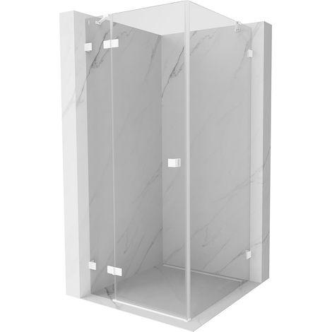 Mexen Lunar cabina doccia a battente sinistra 90 x 90 cm, trasparente, bianco - 834-090-090-20-00-L (1/5)
