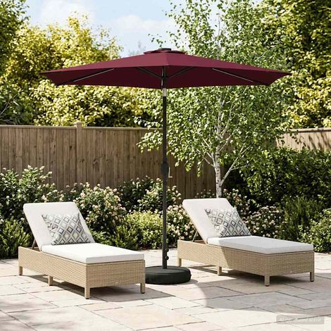 Parasol de jardín con luces LED y base 270 x 270 cm Poliéster