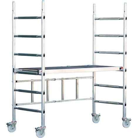 FP – Échafaudage alu pliant 2,89 m – Charge admissible 200 kg/m² – 4 roulettes directionnelles freinables – Grande surface de travail 072 m (1/4)