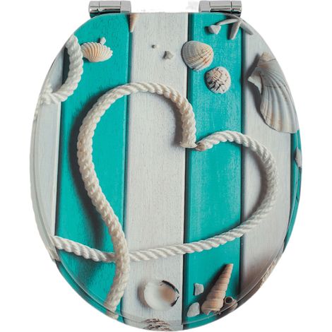 Homseat MDF Toilet Seat with Soft Close function, Nautical Style (1/5)