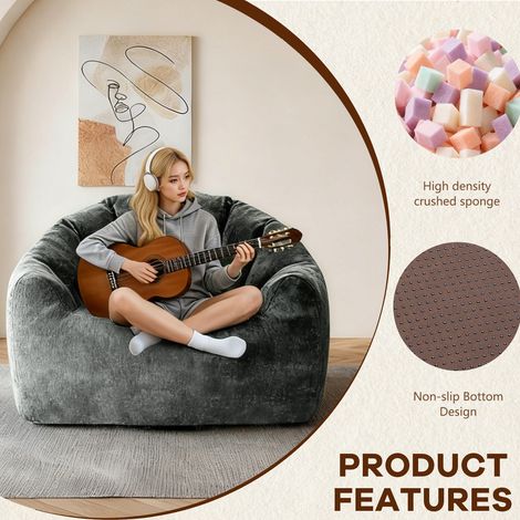 Pouf rond ergonomique Shimmer Bear Paw, coussin patte d'ours moelleux, épousant les formes du corps pour un repos maximal, idéal salon et chambre. (1/5)