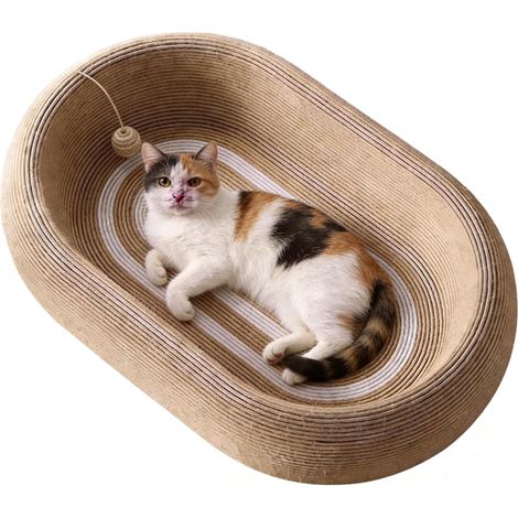 Griffoir en sisal 2 en 1 pour chat, griffoir en sisal, tapis à griffer pour griffer les griffes et se reposer 60 x 40 x 12 cm pour que tous les chats puissent jouer et se détendre (version générale (1/5)
