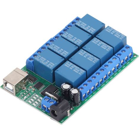 8-Kanal-Relaismodul DC12V UART-Seriell-Port-Schalter SPS-Motor-LED-Computer-Fernbedienung Multifunktions-USB-Controller (1/5)