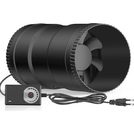 Ventilador tubular en línea ajustable de 100 mm, 221 m³/h, Extractor con enchufe europeo, Ventilador de conducto para baño (1/5)