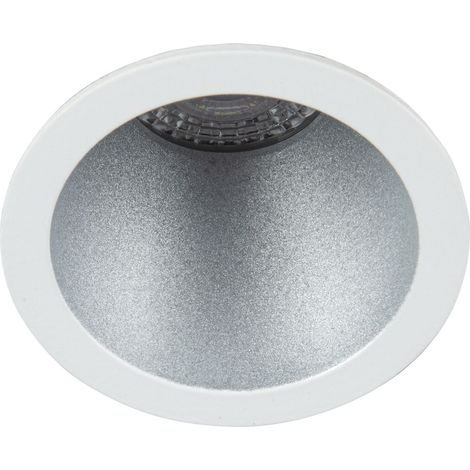 Spot DECO+ ASYM GU10 rond fixe, blanc mat/alu laqué IP20 - EUROPOLE - 28900 (1/4)