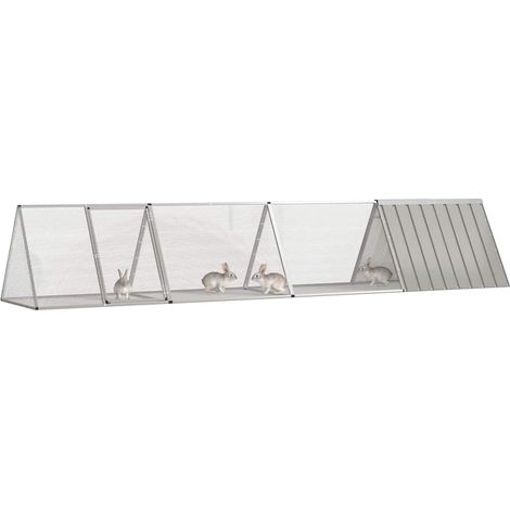Maison Exclusive - Jaula para conejos acero galvanizado gris 403, (1/5)