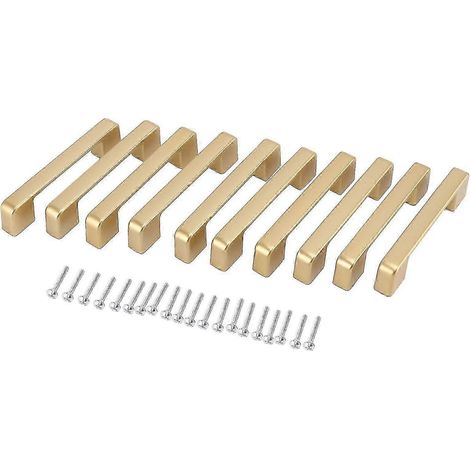 Lot de 10 poignées de tiroir dorées en alliage d'aluminium pour meubles de cuisine. (1/5)
