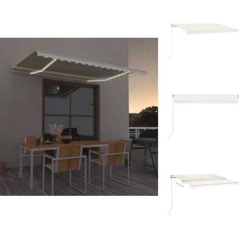 Markisen - Living Markise Manuell Einziehbar mit LED 400x350 cm Creme (1/5)