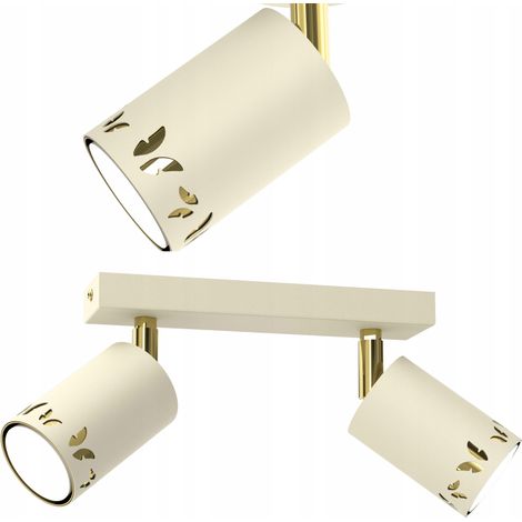 Kinderdeckenleuchte, LED-Spotleuchte, beige Schmetterlinge, ecru, goldene GU10-Fassung (1/5)