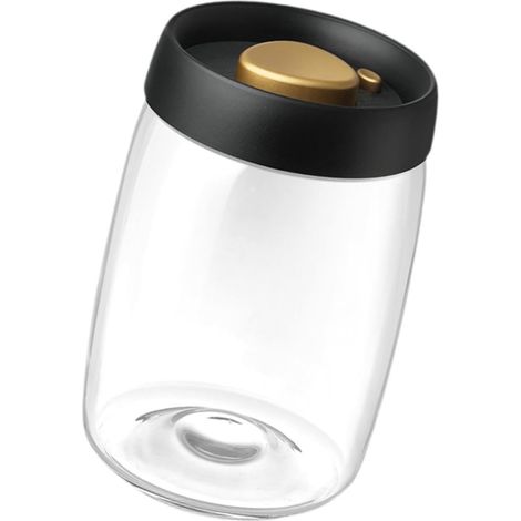 Barattolo per caffè - Barattolo sottovuoto per caffè - 1200 ml - Contenitore ermetico - Conservatore per alimenti - Vetro - Barattolo per alimenti - Barattolo in vetro - con pompa sottovuoto manuale (1/5)