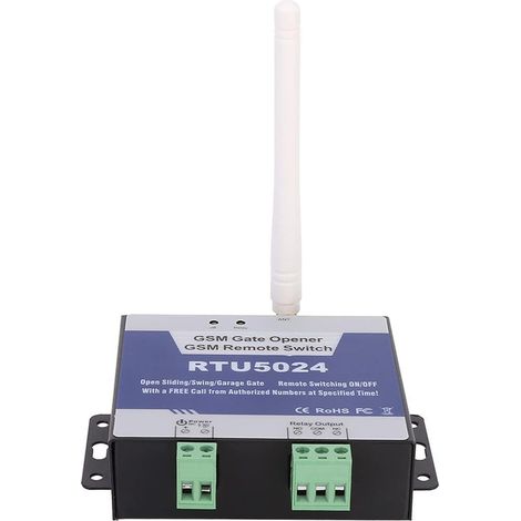 1 - Automatischer Türöffner - GSM-Relais-Schalter - Programmierbare Steuerung per Mobiltelefon und SMS für Tor, Rollladen und Garagentor, DC 9-24V Schwarz (1/5)
