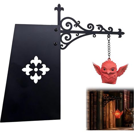 Owl Bookshelf Lantern Lampe De Chevet Vintage Avec Ha lo LED Chaud (1/5)