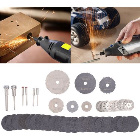 Ensemble de 42 disques à tronçonner, disques à meuler, lames de scie à bois, meules abrasives à double maille (1/5)