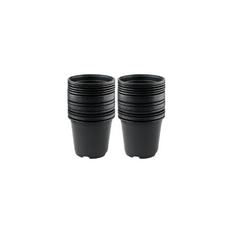 Set aus 50 schwarzen Kunststoff-Blumentöpfen à 15 cm für Sukkulenten, Gemüse und Stecklinge