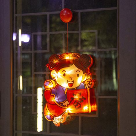 Lanterne rouge LED porte-bonheur Nouvel An chinois, décoration suspendue Fête du Printemps pour chambre, pack de 4.