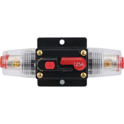 ZVD 12-24V 125A Stéréo Audio Disjoncteur Self Recovery Fusible Inline Holder pour Voiture Bateau (1/4)