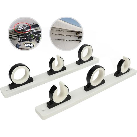 Marinezubehör, schwarze Aluminium-Angelrutenhalter, Mehrfach-Rutenhalter-Set (3 Sets), geeignet für Boote, Yachten, Angel- und Marinezubehör (3160AAB3). (1/5)