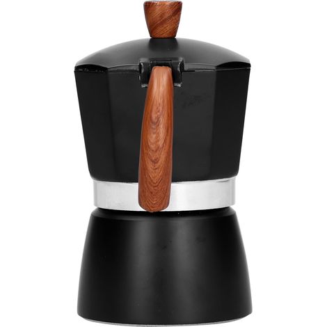 Cafetière expresso portable en alliage d'aluminium avec poignée résistante à la chaleur pour la maison et le bureau, 150 ml, 3 tasses. (1/5)