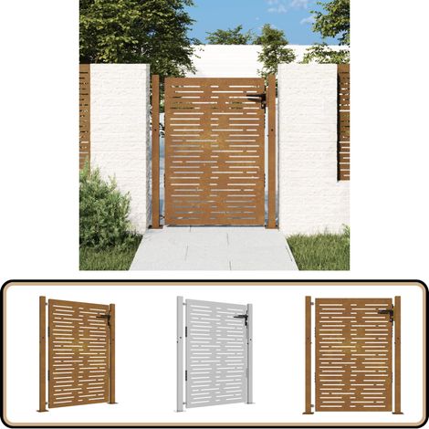 Portail de jardin 105x130 cm acier corten conception de carré - Portail De Jardin - Portails Métalliques - Portail En Acier - Portail Extérieur - Clôture (1/5)