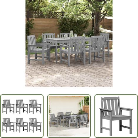 Außenstuhl - Gartenstuhl 6 pcs Hellgrau 65,5 x 59 x 88 cm Polyethylen (1/5)