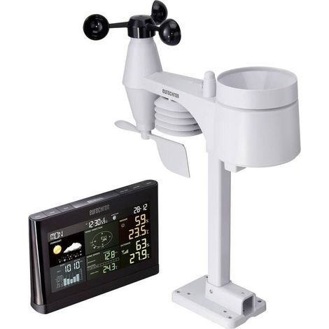 [GEBRAUCHT] B-Ware Eurochron Funk-Wetterstation Vorhersage 12-24 Stunden Schwarz digital 150m (1/2)