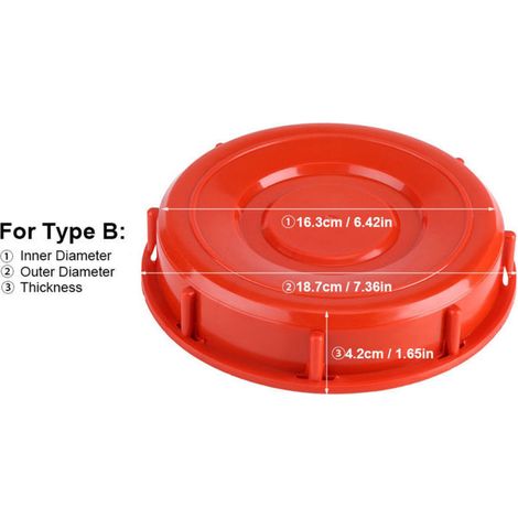 Tappo per serbatoio IBC da 1000 litri - Coperchio a tenuta stagna per serbatoio di acqua piovana - Compatibile con contenitori per liquidi (Tipo B) (1/4)