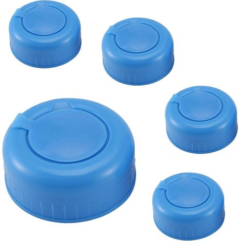 Carafe eau bouchon 5 lot plastique bouteille d eau bouchon bleu Gallon eau potable bouteille bouchon remplacement (1/5)