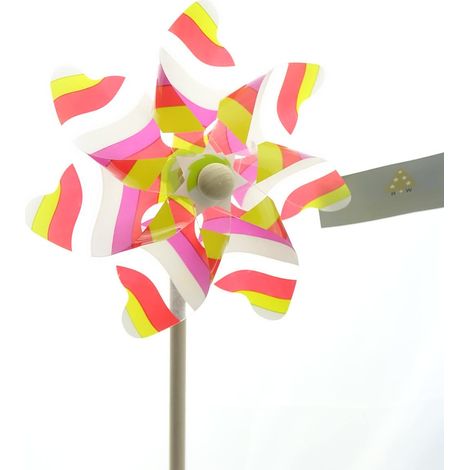 Riffelmacher Windmühle Bunt mit Rot gestreift & transparent Ø 17 cm x 48 cm
