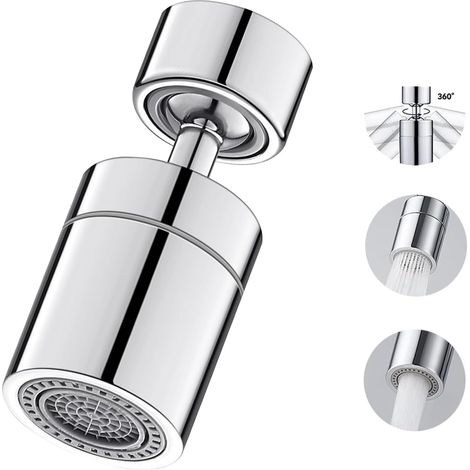 Aérateur de robinet de cuisine, aérateur de robinet pivotant à 360°, buse de robinet anti-éclaboussures M24 de 24 mm, double mode d'économie d'eau, rallonge de robinet universelle (1/5)
