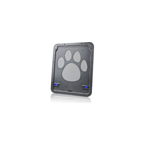 Porte pour animaux noire avec moustiquaire intégrée - Cadre extérieur 24 x 29 cm - Pour chien et chat, installation murale ou porte (1/5)