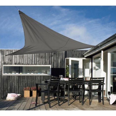 telo parasole triangolare eurogarden in poliestere grigio 3x3x3 m (1/2)