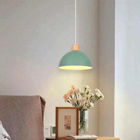 Lustre Moderne 25cm,Lampe Suspension Luminaire Abat-jour Design Demi - cercle Plafonnier Style Vintage pour Salon Chambre (1/5)
