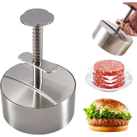 Moule à hamburger en acier inoxydable 304 – Réglable  convient pour la confection de galettes de bœuf, de galettes de légumes et de diverses galettes de viande, parfait pour griller et frire. (1/5)