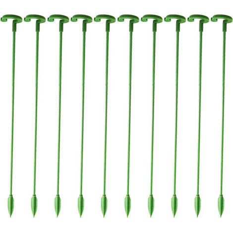 Tige de support pour plantes 10 pièces, tuteur de jardin pour bonsaï, support à tige unique, porte-arbuste pour jardin intérieur/extérieur, pot de fleurs, bâton de soutien L. (1/4)