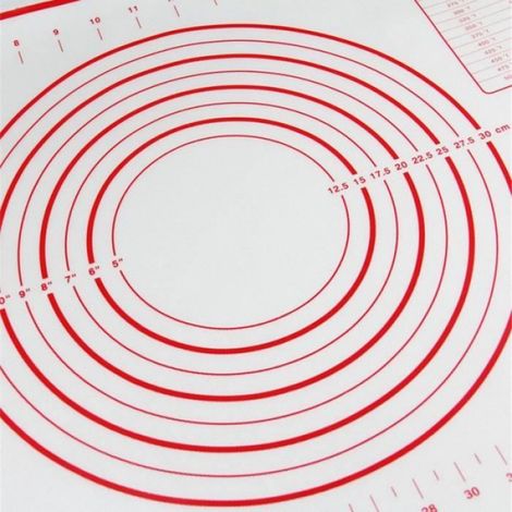 Grand Tapis de Cuisson en Silicone Anti-adhésif Tapis de pâte avec mesure (60x40cm) (1/4)