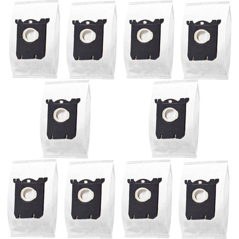 Sacs d'aspirateur lot de 10 blancs en polypropylène PP compatibles avec Electrolux S Bag AEG Philips FC HR Classic Long Performance et Philips FC8202 pour aspirateurs (1/5)