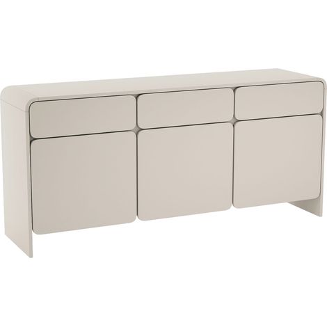 Selsey – Buffet 3 portes avec 3 tiroirs gris cachemire – Dimensions 156 x 72,5 x 39 cm – Matériaux robustes avec bords arrondis – Système Soft-Close