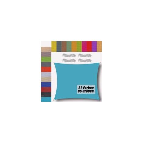 Toldo rectangular para patio, 95% de protección UV, con cuerda incluida, tejido impermeable para balcón, patio, terraza, jardín y exteriores, color azul lago, 3x3m - Crezuo (1/4)