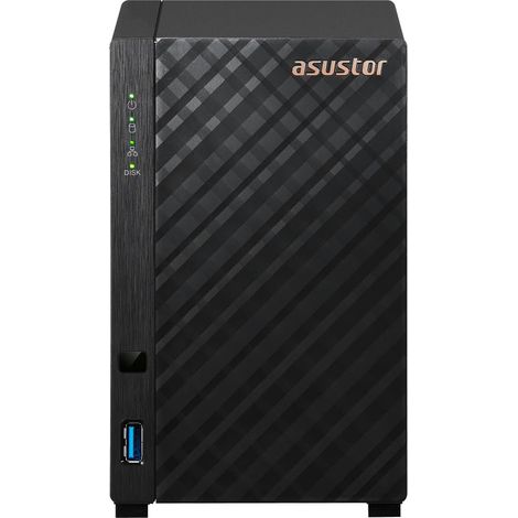 Asustor Drivestor 2 Gen2 AS1202T NAS 2 Bay, Quad-Core 1.7GHz, 1GB DDR4, 2.5GbE, 3x USB 3.0, Senza Dischi (1/4)