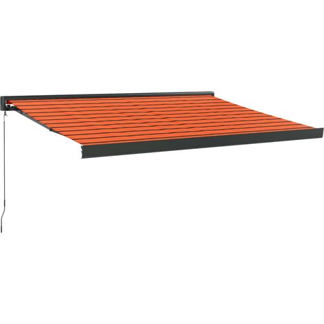 Markise Einziehbar Orange und Braun 3x2,5 m Stoff und Aluminium vidaXL (1/6)