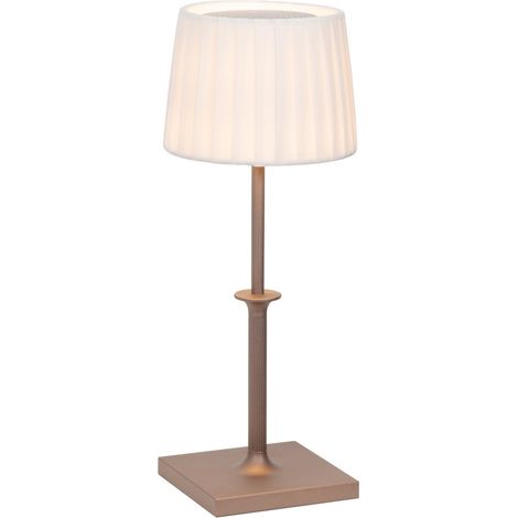 Lampe de table rechargeable à LED Poldina Classic Zafferano avec variateur tactile - Design élégant sans fil Bronze