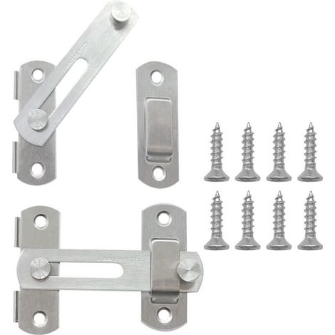 Loquet de porte en acier inoxydable – 2 pièces, mécanisme à bascule, pour portes et fenêtres intérieures/extérieures